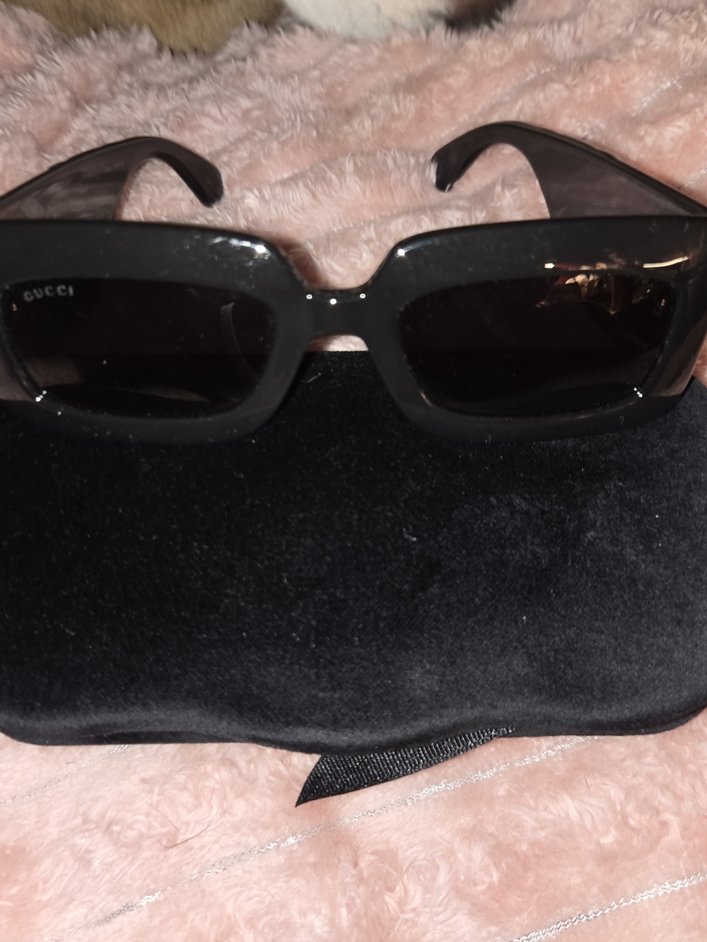 Gucci Black Rectangular Sunglasses